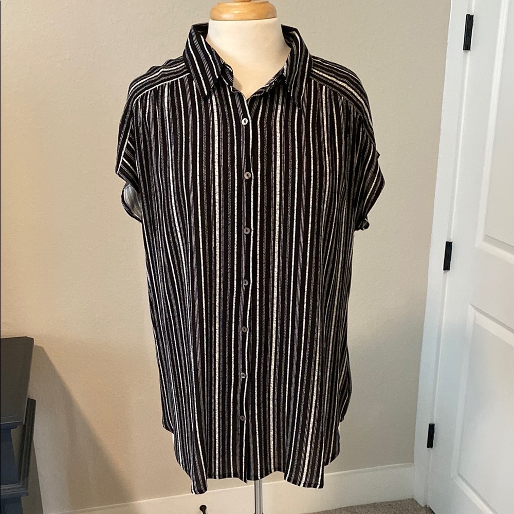 Striped Button-Up Shirt